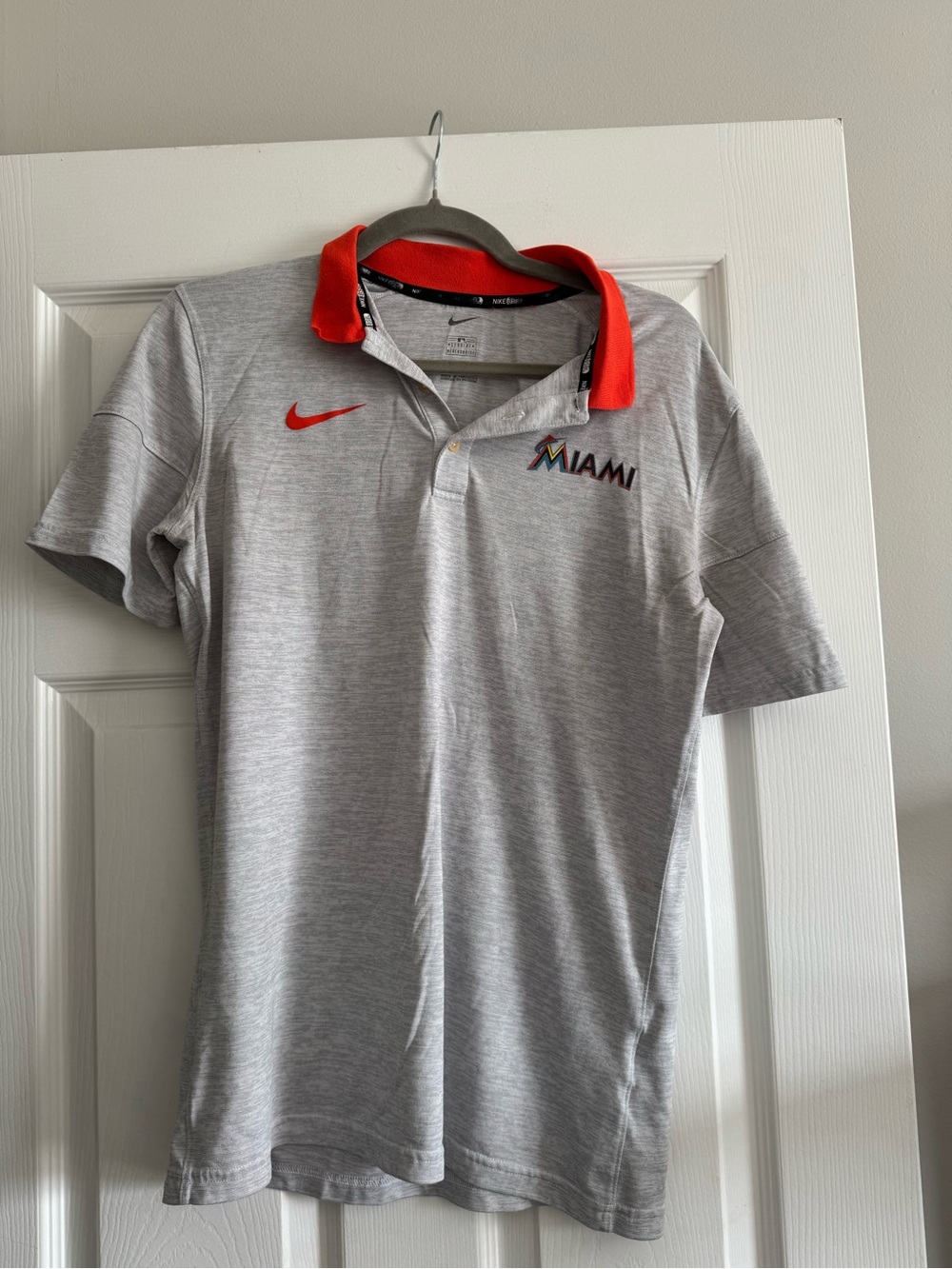 Nike Miami Marlins Polo with Orange Collar
